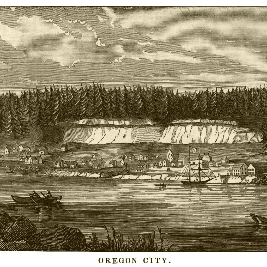 Vintage Map of Oregon City, Oregon 1880