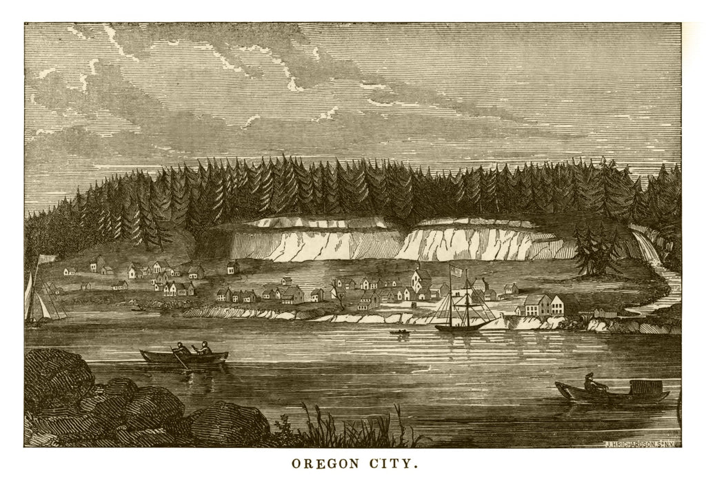 Vintage Map of Oregon City, Oregon 1880