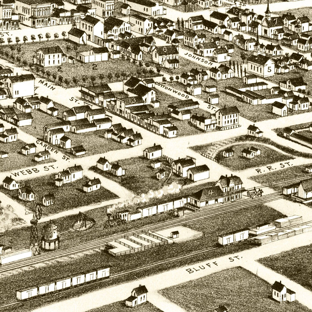 Vintage Map of Pendleton, Oregon 1884