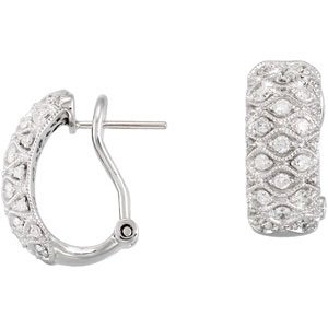 14K White Gold 3/4 CTW Natural Diamond Earrings