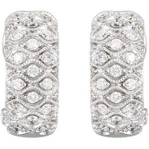 14K White Gold 3/4 CTW Natural Diamond Earrings – image 2
