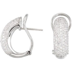 14K White Gold 1 1/2 CTW Natural Diamond Earrings