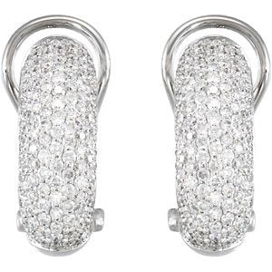 14K White Gold 1 1/2 CTW Natural Diamond Earrings – image 2