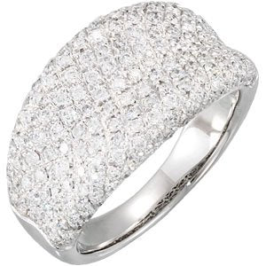 14K White Gold 1 1/5 CTW Natural Diamond Pav��-Style Ring