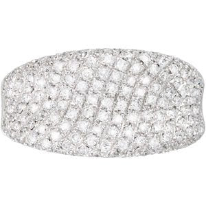 14K White Gold 1 1/5 CTW Natural Diamond Pav��-Style Ring