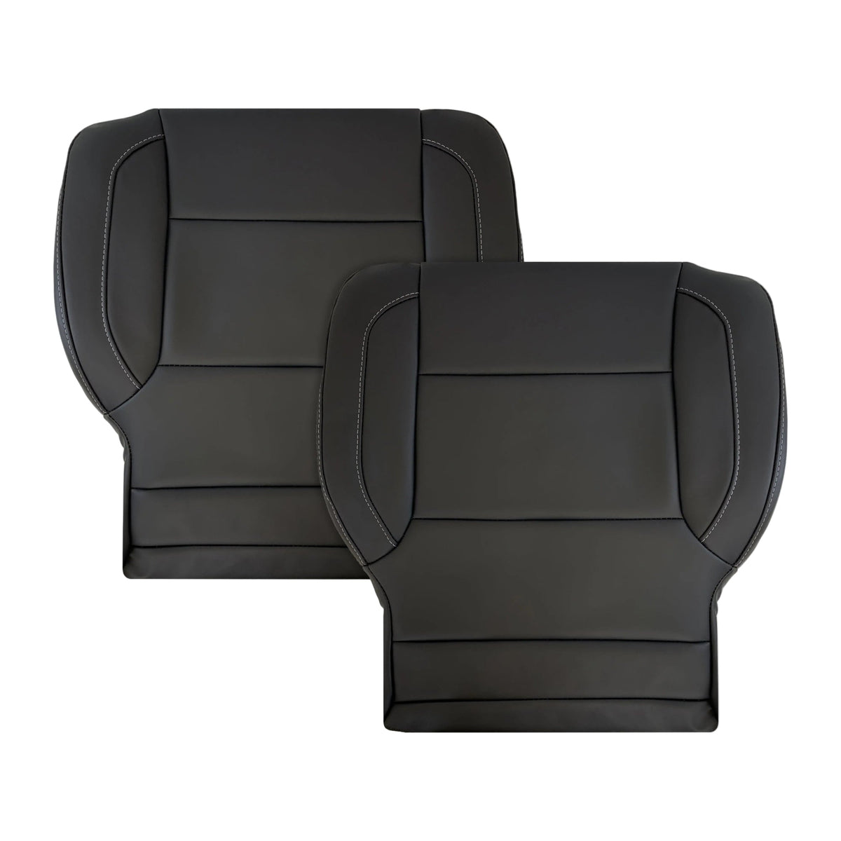 2014-2019 Chevy Silverado Tahoe Suburban & GMC Yukon Non-Perforated Leather Seat Cover Replacement in Black, Gray, or Tan