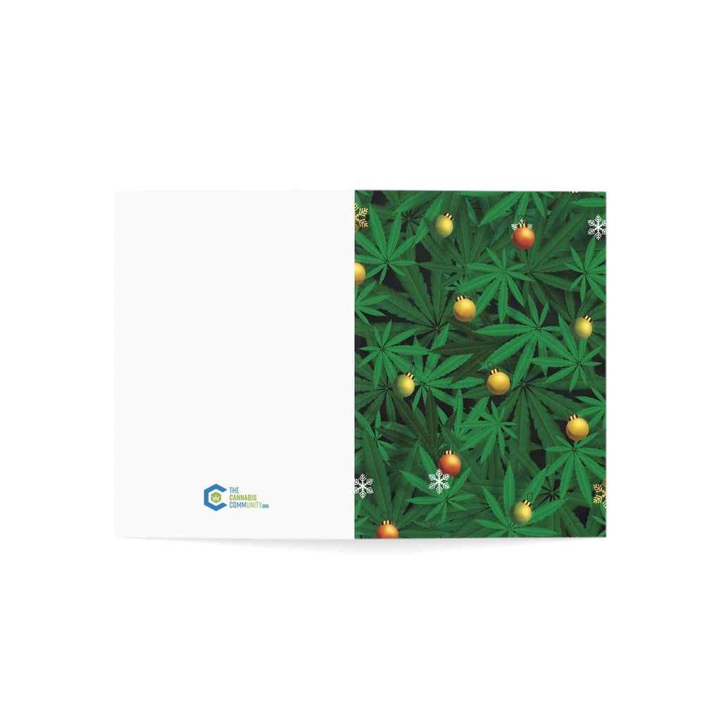 Pot Leaves Merry Christmas Holiday Greeting Cards (1, 10, 30, and 50pcs)