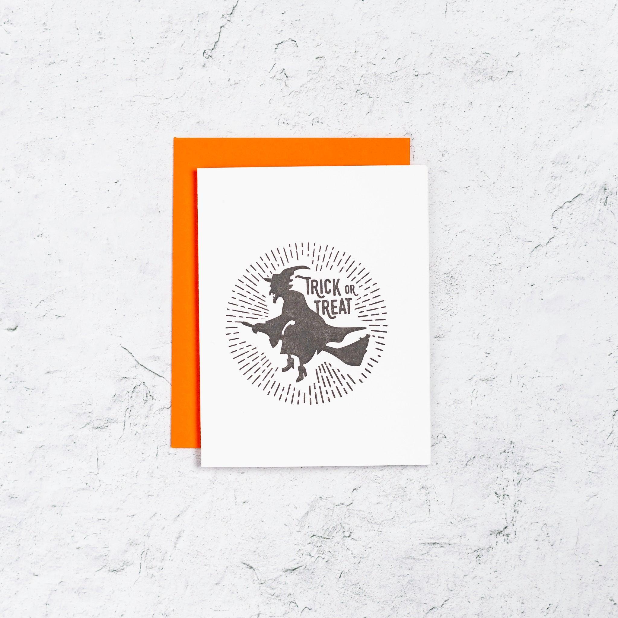 Trick or Treat Witch Halloween Card Box Set of 10