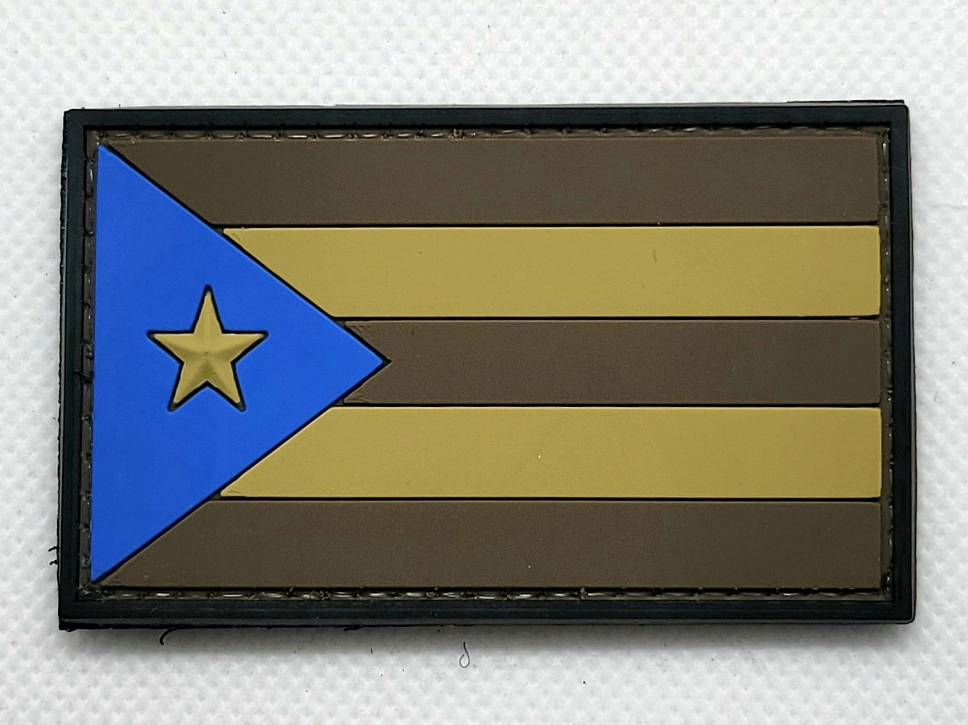 Puerto Rico Flag PVC Patch Coyote Tan