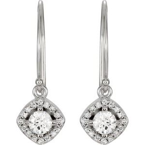 14K White Gold 5/8 CTW Natural Diamond Earrings – image 2