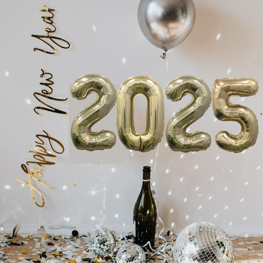 2025 Gold Number Balloons