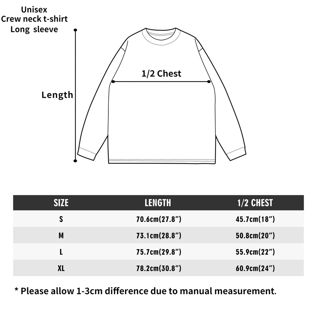Ethereal Wolf in the Moonlight Printed Unisex Crew Neck Long Sleeve T-shirt