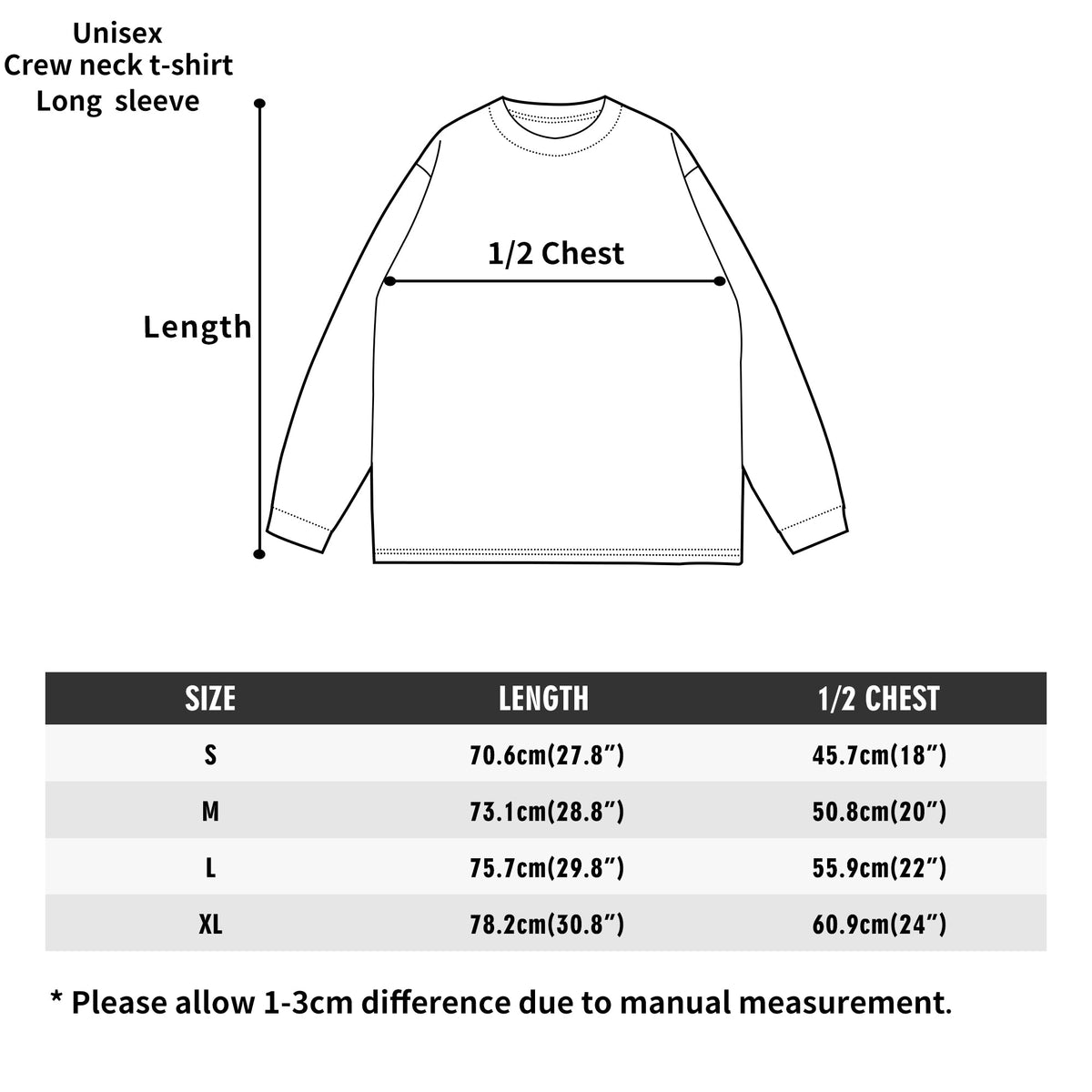 Ethereal Wolf in the Moonlight Printed Unisex Crew Neck Long Sleeve T-shirt