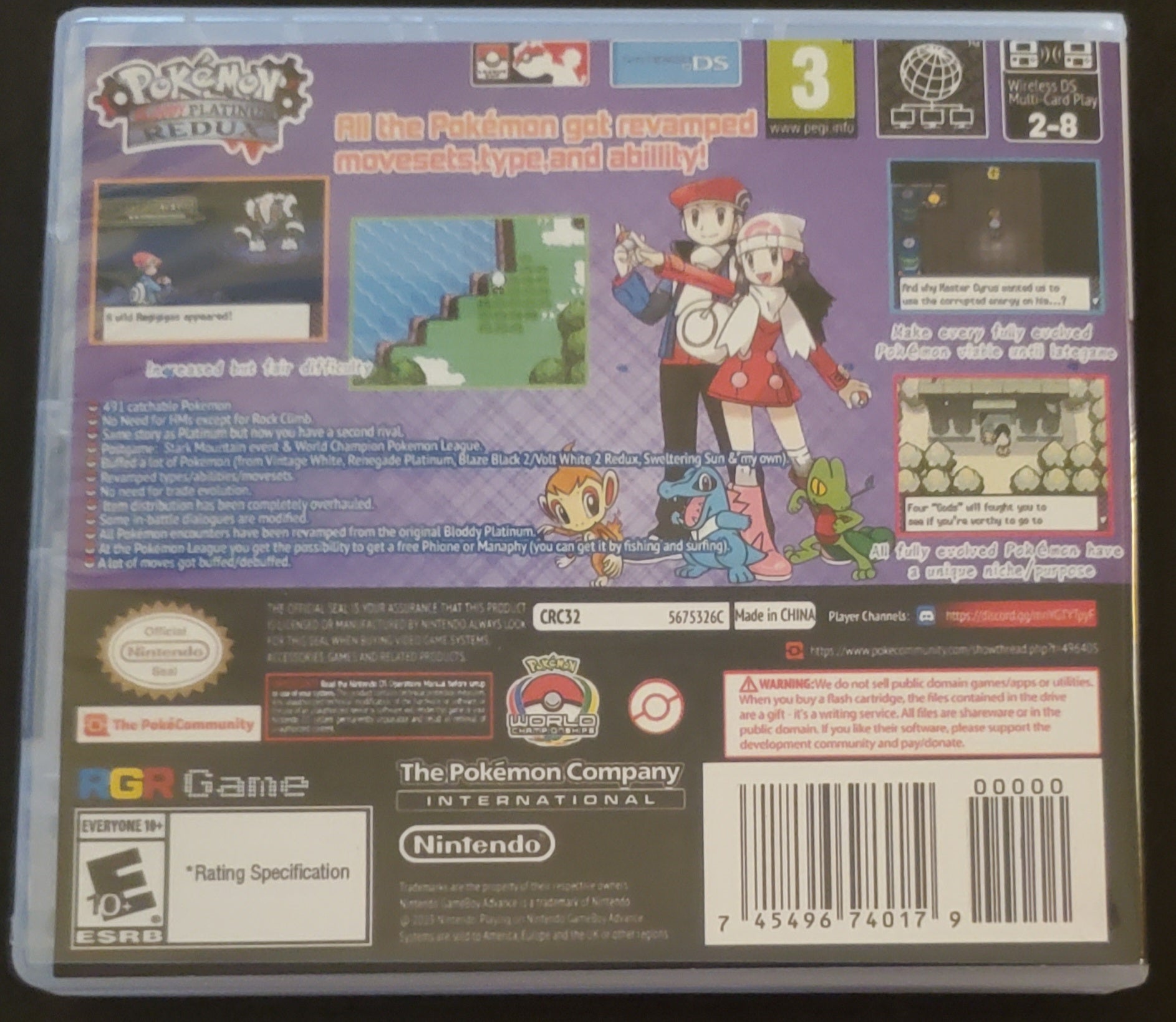 Pokemon Bloody Platinum Redux Video Game Nintendo DS with Box