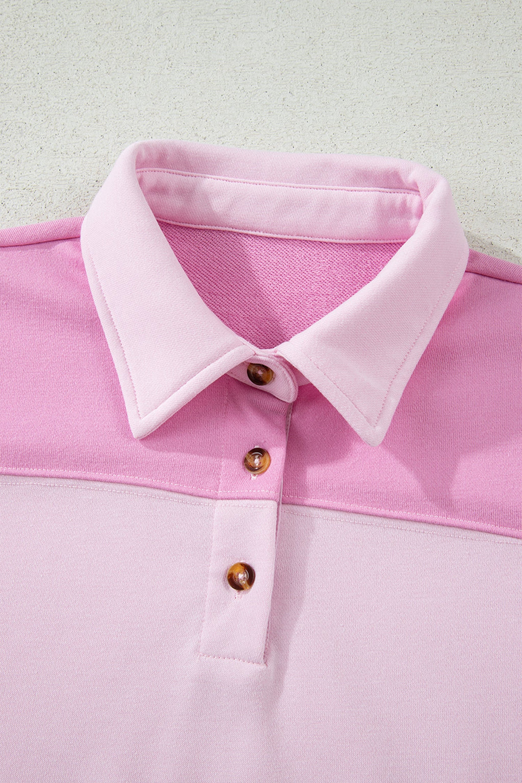 Raw Seam Colorblock Patchwork Button Polo Dress
