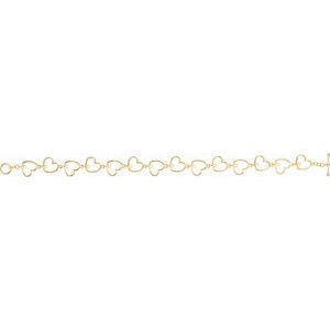 14K Yellow Gold 1.5 mm Round Heart Link 8" Bracelet Mounting – image 2