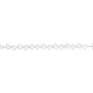 14K White Gold 1.5 mm Round Heart Link 8" Bracelet Mounting – image 2
