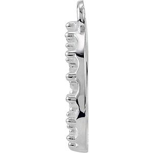 18K Palladium White Gold 1.7 mm Round Accented XO Necklace Center