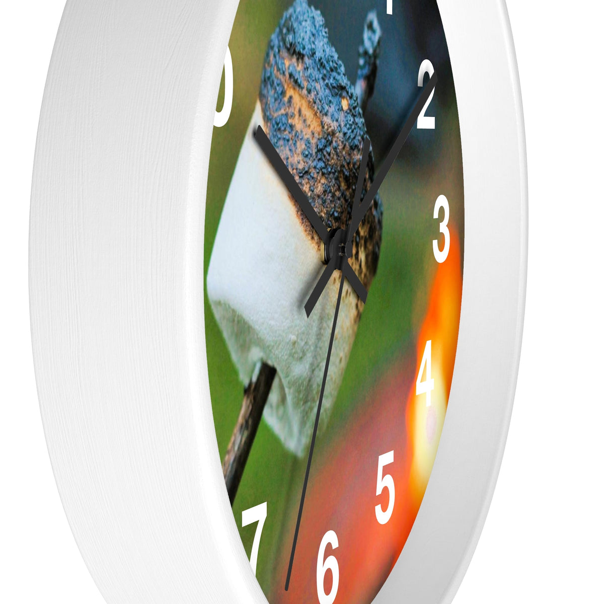 Roasted Marshmallow on a Stick Smores Wall Clock