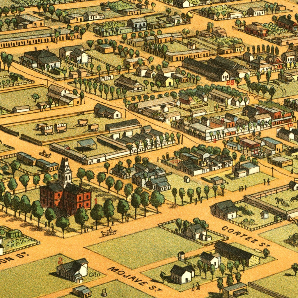 Vintage Map of Phoenix, Arizona 1885