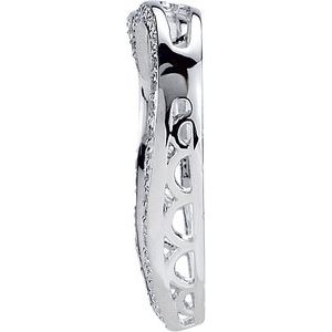 Sterling Silver Imitation White Cubic Zirconia 19x15 mm Heart Pendant