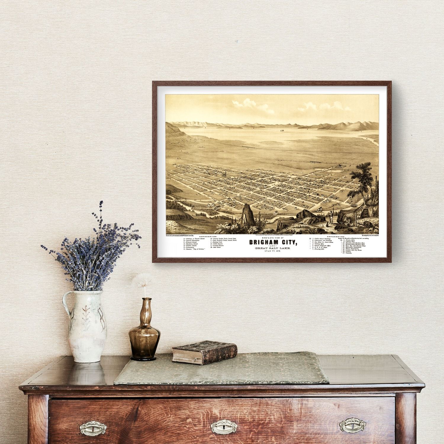 Vintage Map of Brigham City, Utah 1875