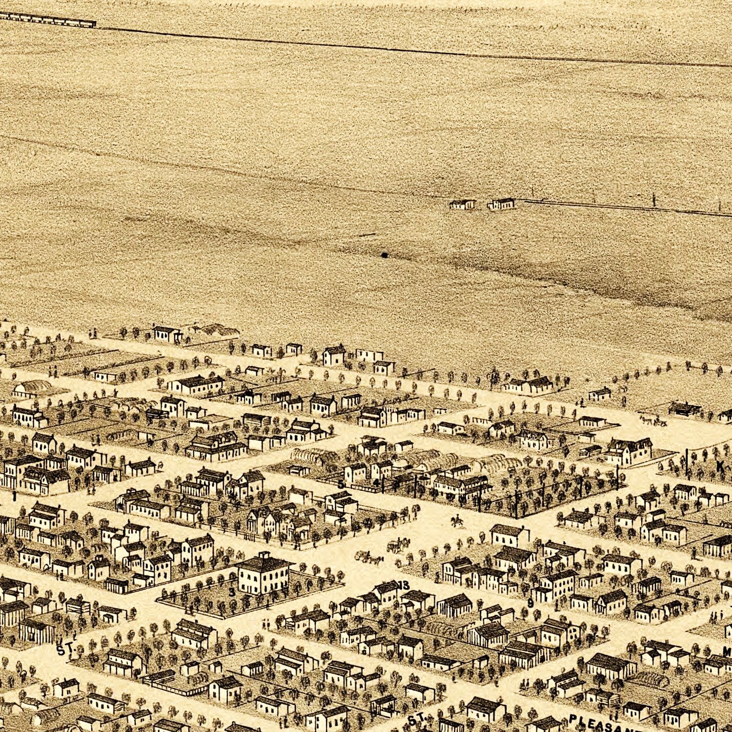 Vintage Map of Brigham City, Utah 1875