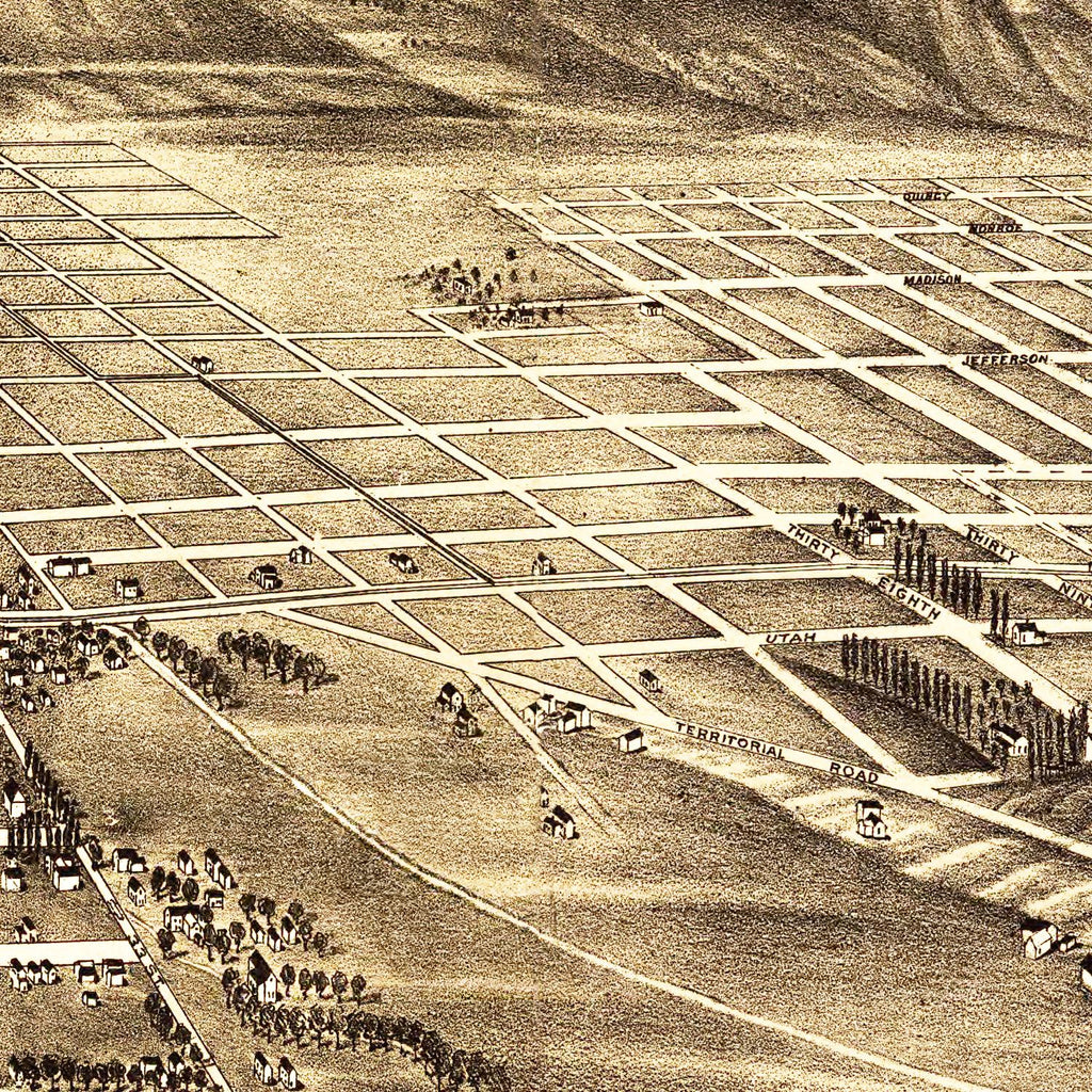 Vintage Map of Ogden, Utah 1890