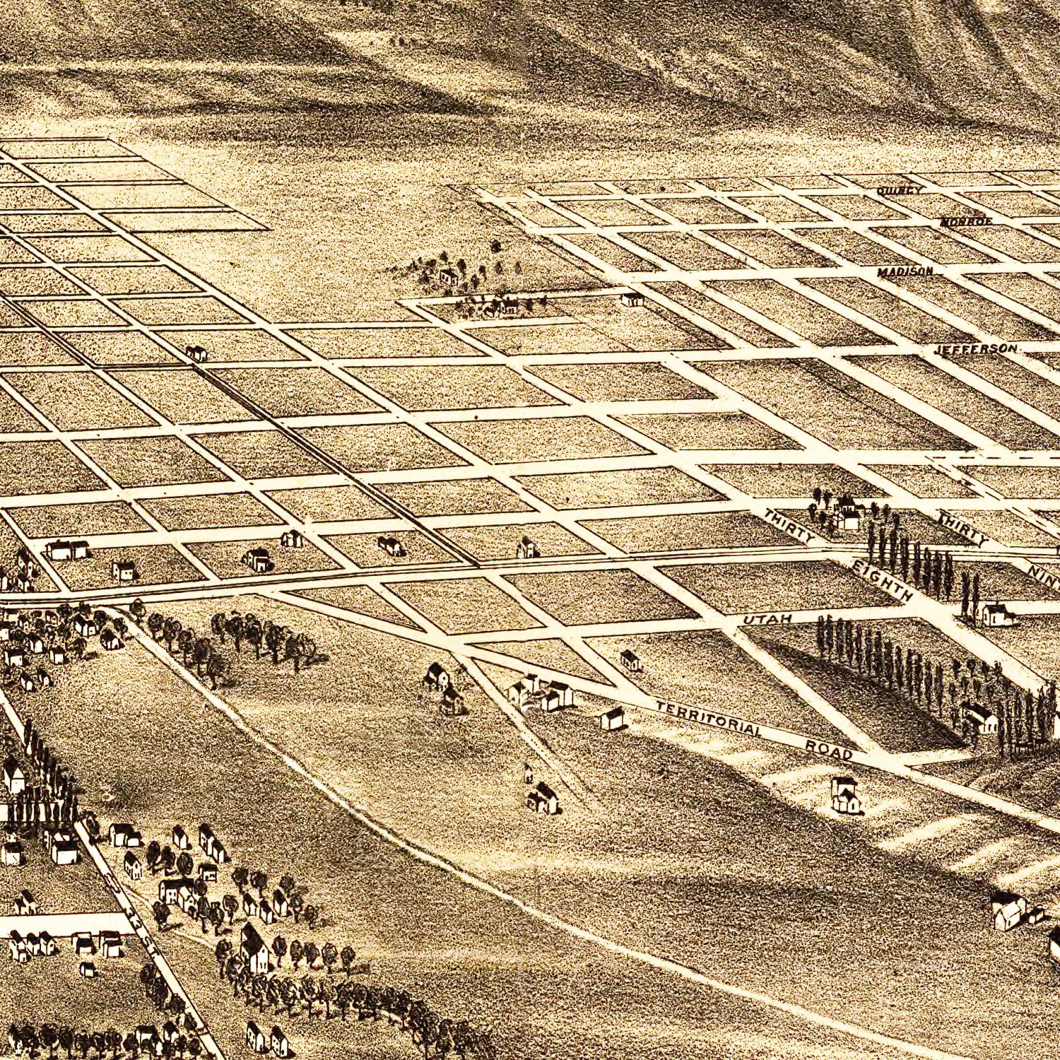 Vintage Map of Ogden, Utah 1890