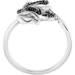 Sterling Silver Natural Black Spinel & .07 Natural Diamond Ring