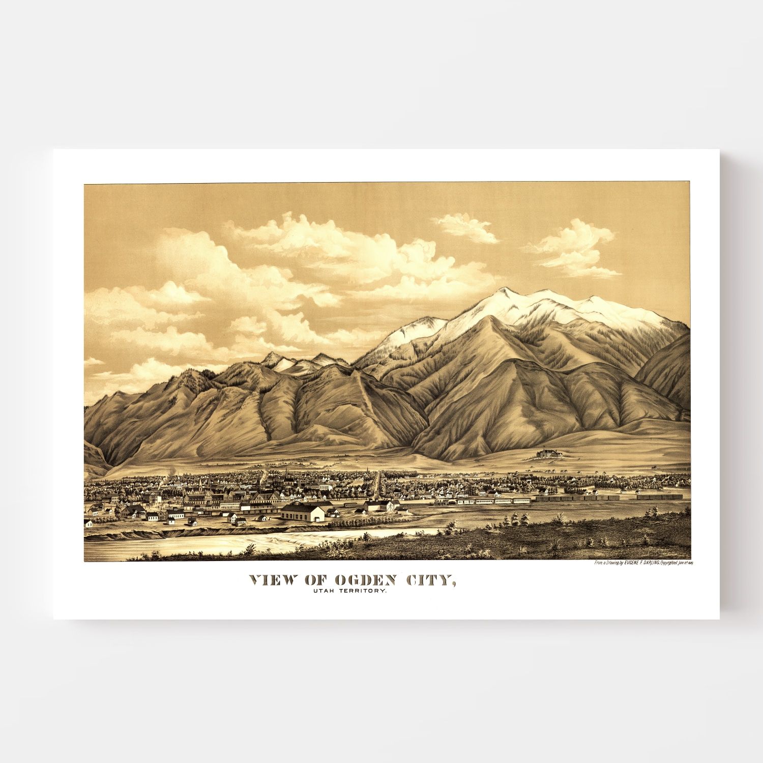 Vintage Map of Ogden, Utah 1889