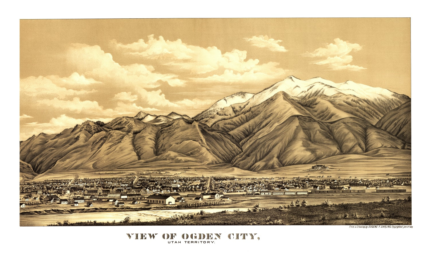 Vintage Map of Ogden, Utah 1889