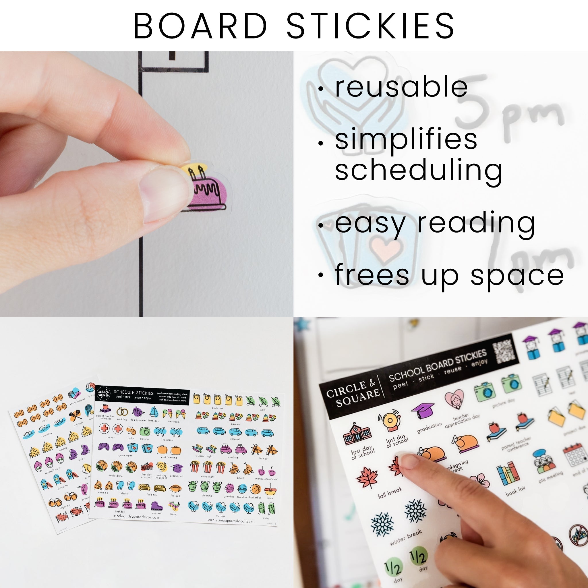 Slim Weekly Acrylic Calendar + 1 Section | Horizontal Multi-style