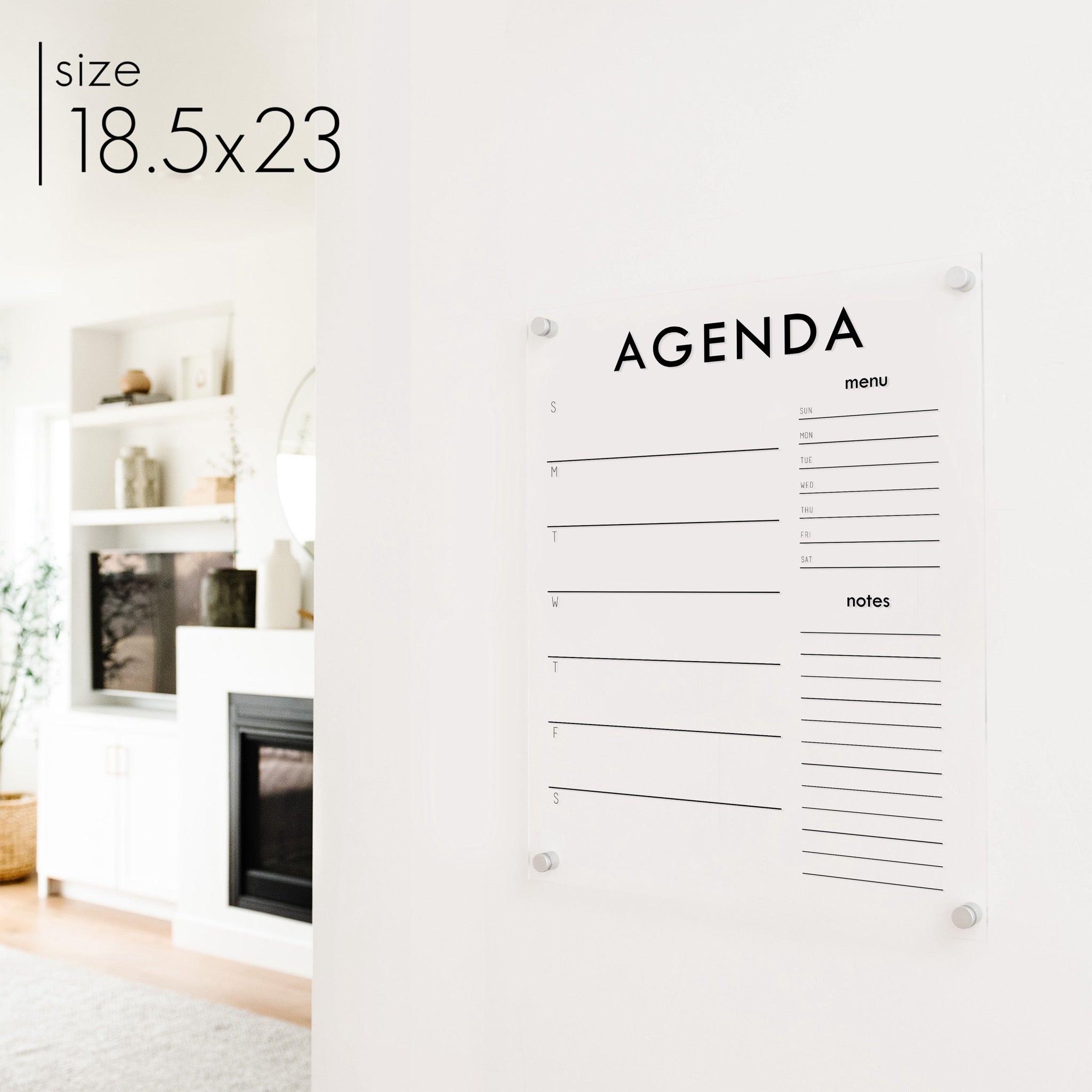 Weekly Acrylic Calendar + 2 Sections | Vertical Madi