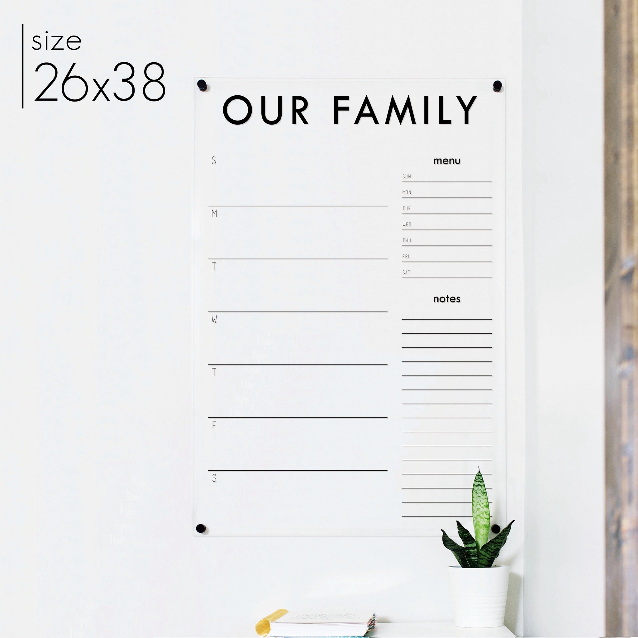 Weekly Acrylic Calendar + 2 Sections | Vertical Madi
