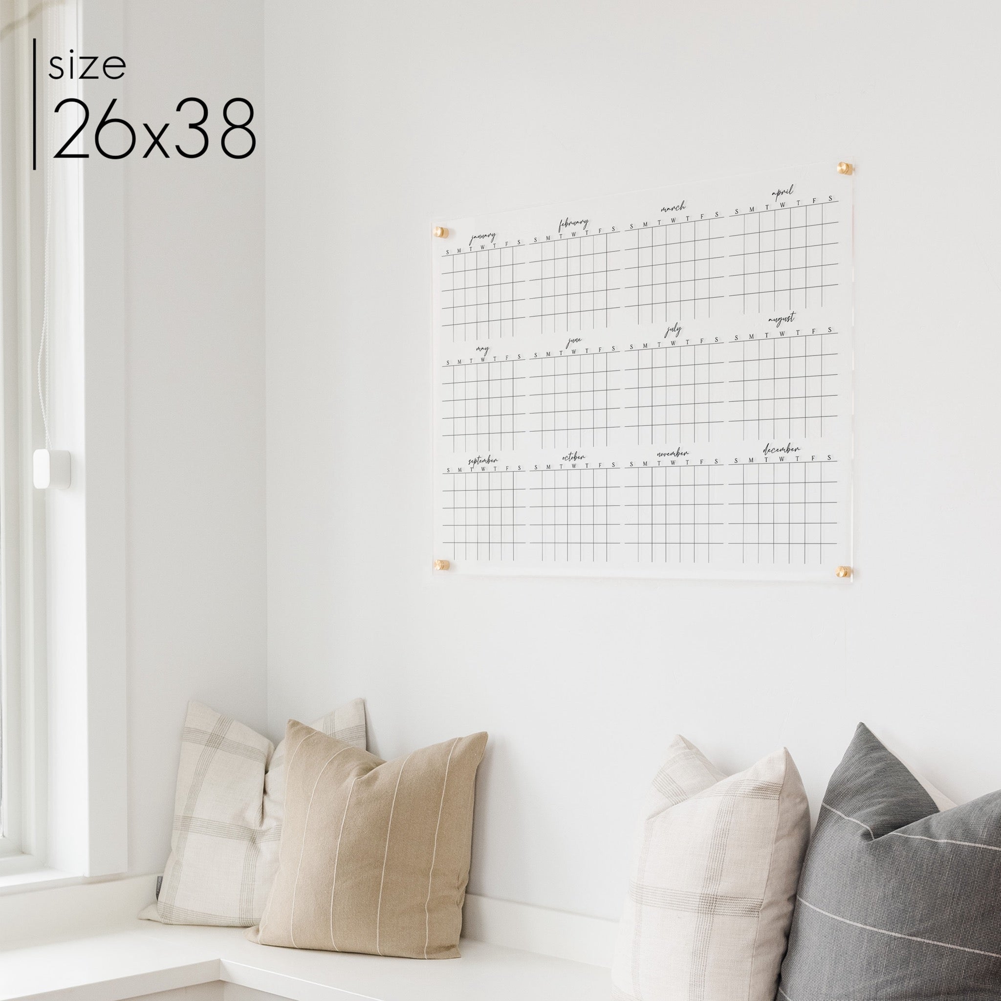 Acrylic Yearly Calendar | Horizontal Pennington
