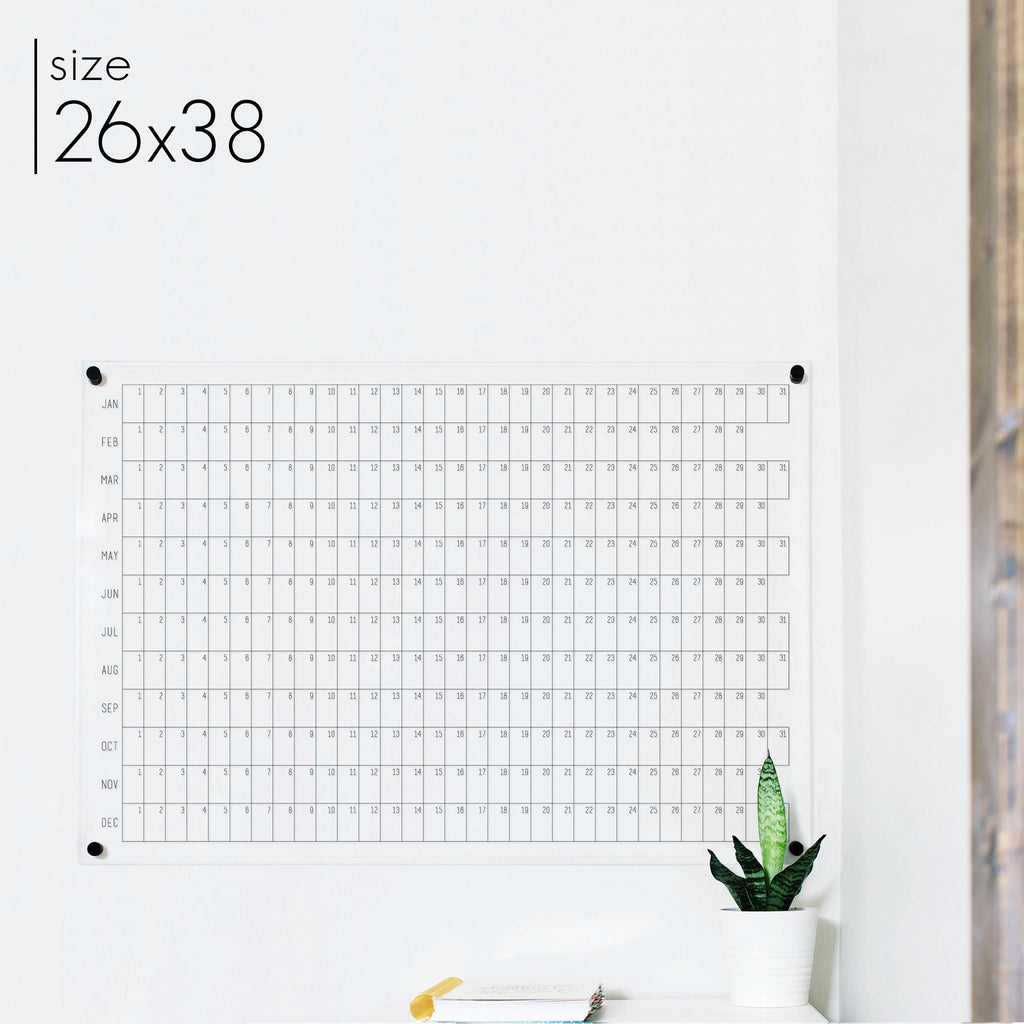 Acrylic Yearly Calendar | Horizontal Madi Style