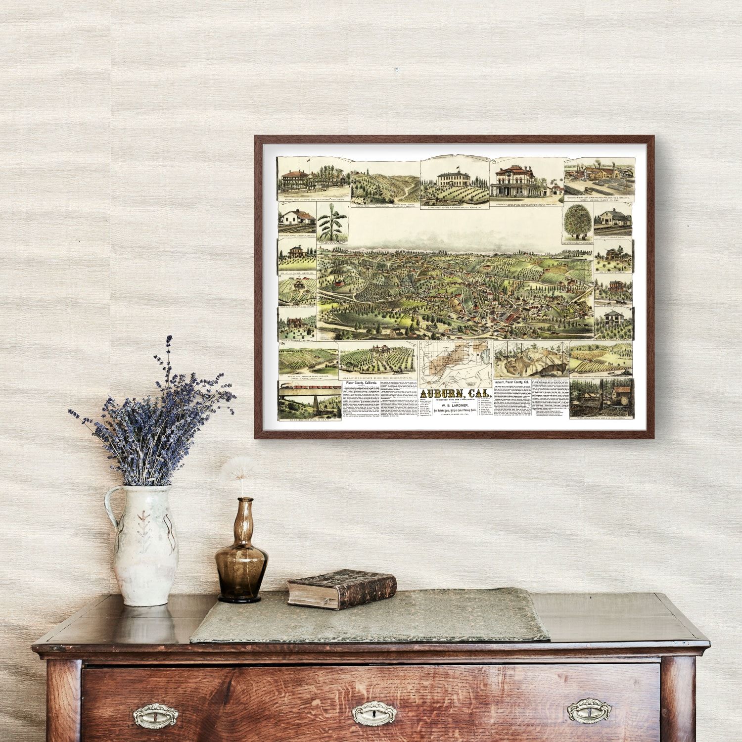 Vintage Map of Auburn, California 1887
