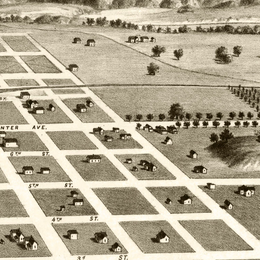 Vintage Map of Azusa, California 1887