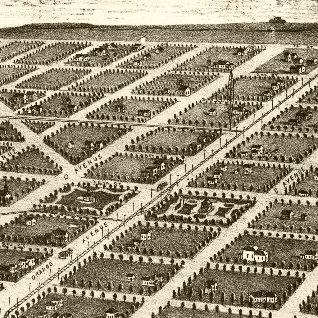 Vintage Map of San Diego, California 1880