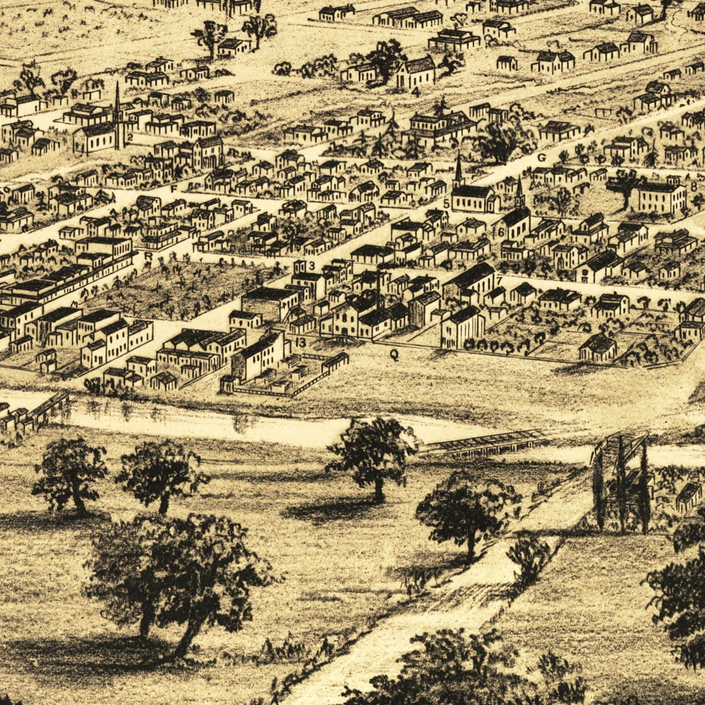 Vintage Map of Healdsburg, California 1876