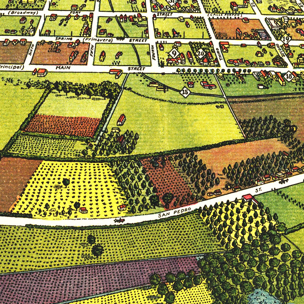 Vintage Map of Los Angeles, California 1871