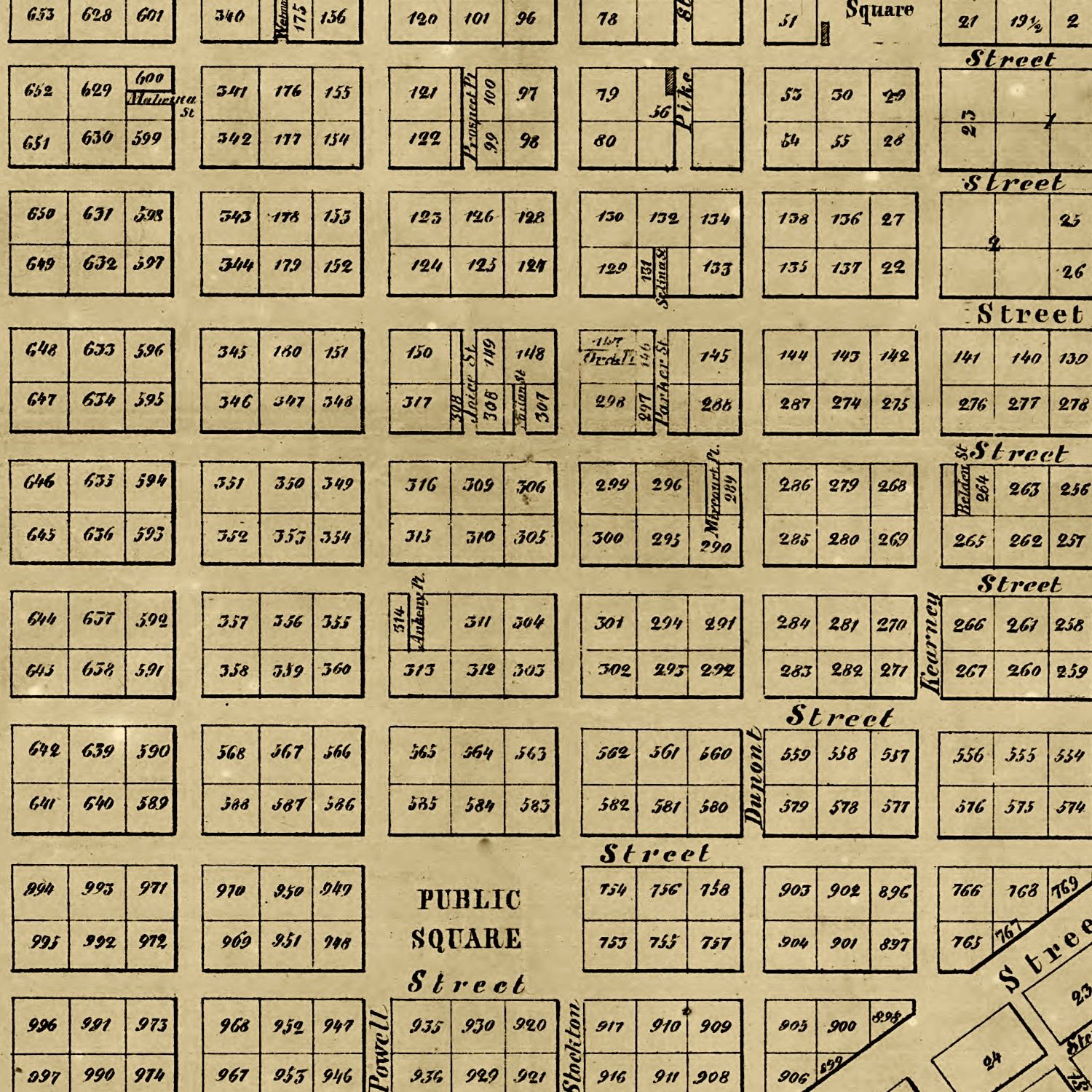 Vintage Map of San Francisco, California 1849