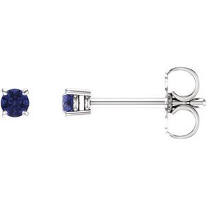 14K White Gold 2.5 mm Natural Tanzanite Earrings