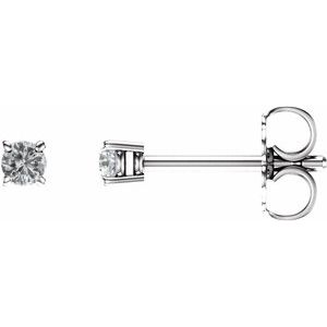 14K White Gold 2.5 mm Natural White Sapphire Earrings
