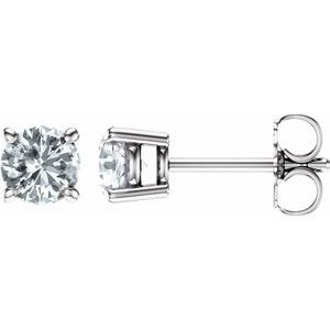 14K White Gold 5 mm Natural White Sapphire Earrings