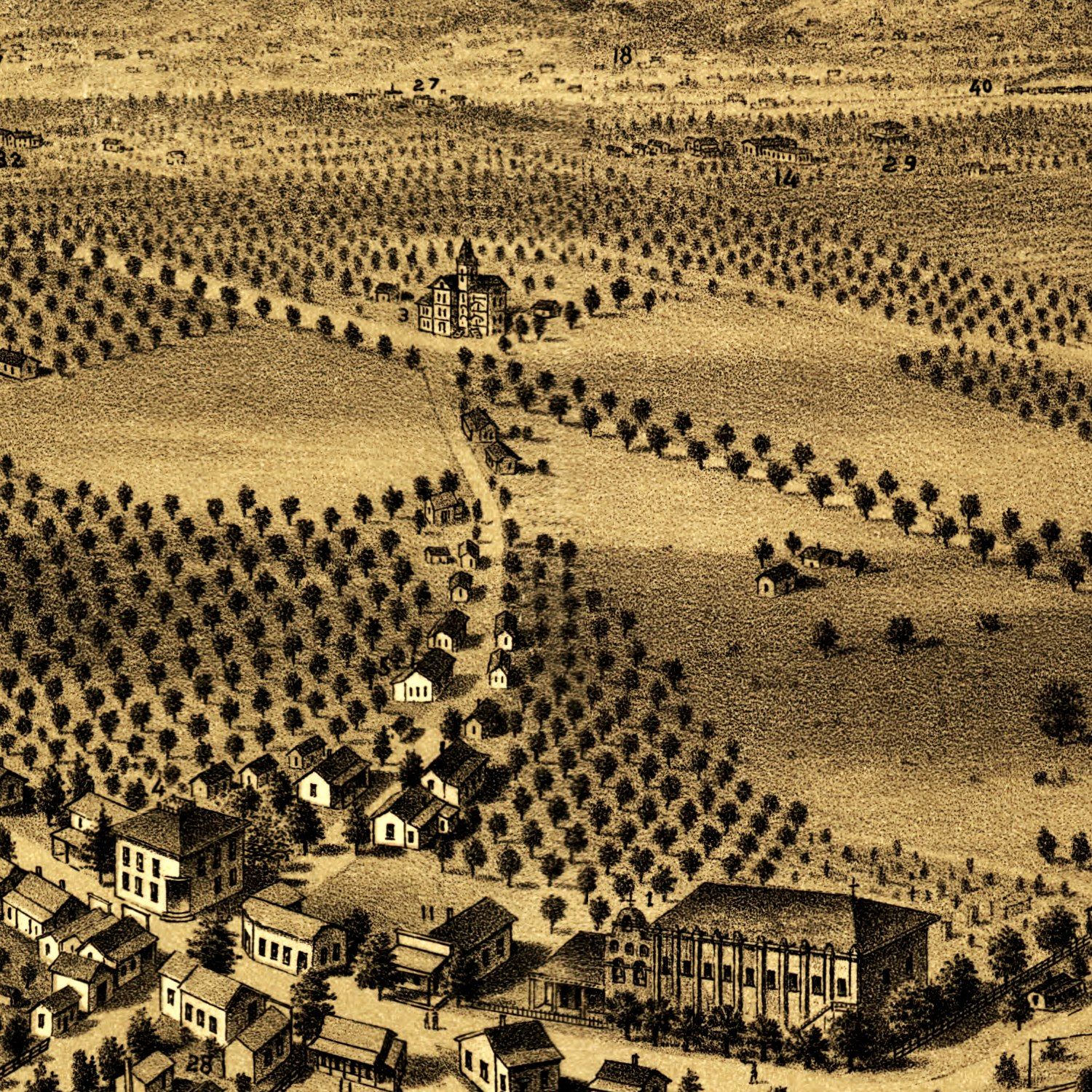 Vintage Map of San Gabriel, California 1893