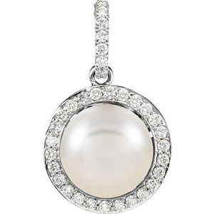 Halo-Style Pearl Necklace or Pendant