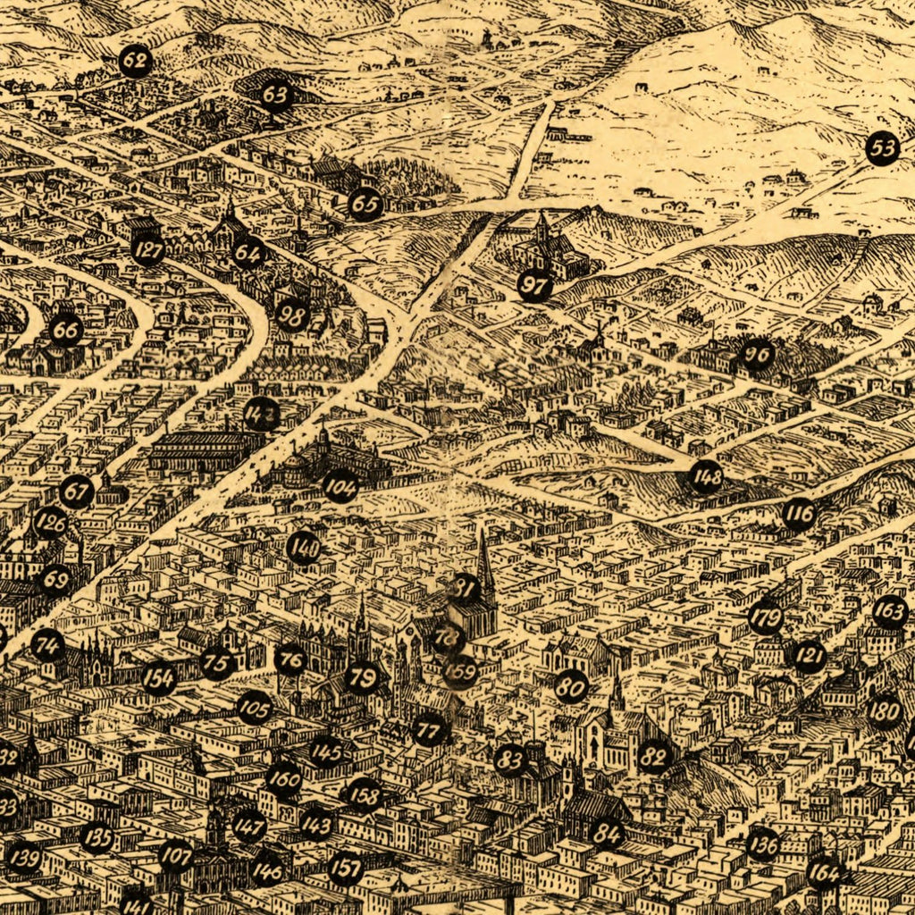 Vintage Map of San Francisco, California 1875