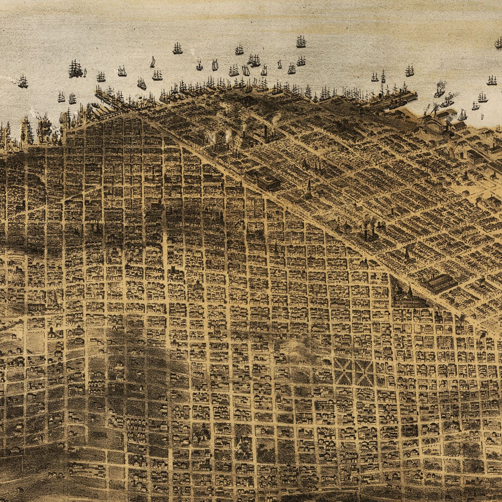 Vintage Map of San Francisco, California 1876